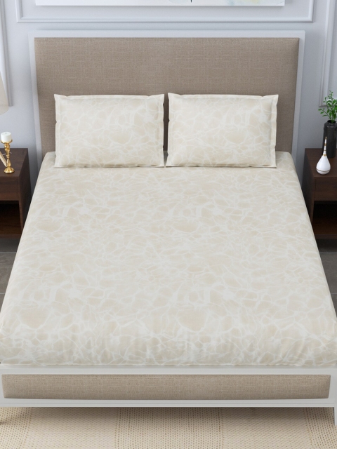 LINENWALAS Happy Sleeping Beige & White Printed 300 TC Bedsheet With 2 Pillow Covers
LINENWALAS Happy Sleeping Beige & White Printed 300 TC Bedsheet With 2 Pillow Covers