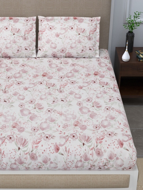 LINENWALAS Happy Sleeping Pink & White Floral 300 TC King Bedsheet with 2 Pillow Covers
LINENWALAS Happy Sleeping Pink & White Floral 300 TC King Bedsheet with 2 Pillow Covers
