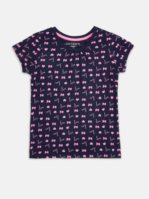 Pantaloons Junior Girls Navy Blue & Purple Printed Extended Sleeves Pure Cotton T-shirt
Pantaloons Junior Girls Navy Blue & Purple Printed Extended Sleeves Pure Cotton T-shirt