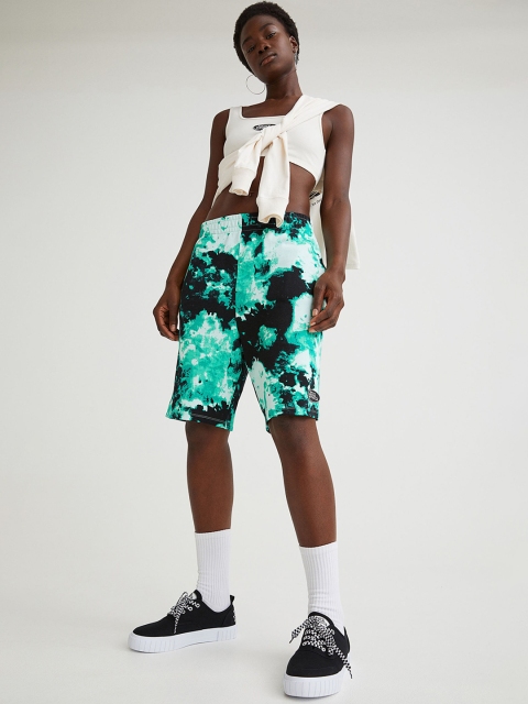 H&M Women Green Wide Shorts