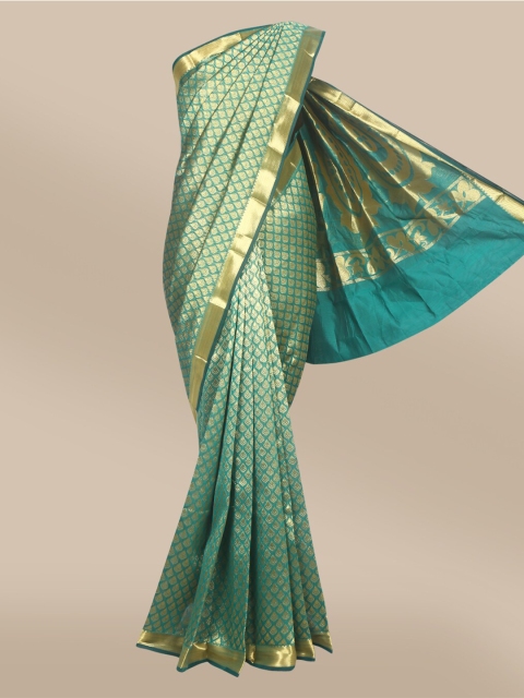 The Chennai Silks Green & Gold-Toned Ethnic Motifs Zari Silk Cotton Maheshwari Saree
The Chennai Silks Green & Gold-Toned Ethnic Motifs Zari Silk Cotton Maheshwari Saree