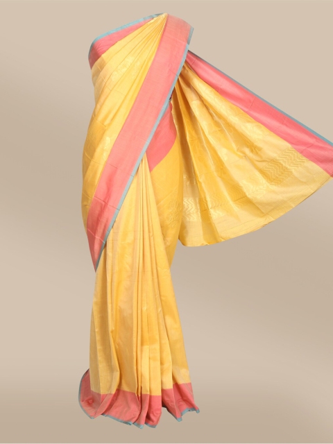 The Chennai Silks Yellow & Pink Ethnic Motifs Zari Silk Cotton Fusion Maheshwari Saree
The Chennai Silks Yellow & Pink Ethnic Motifs Zari Silk Cotton Fusion Maheshwari Saree