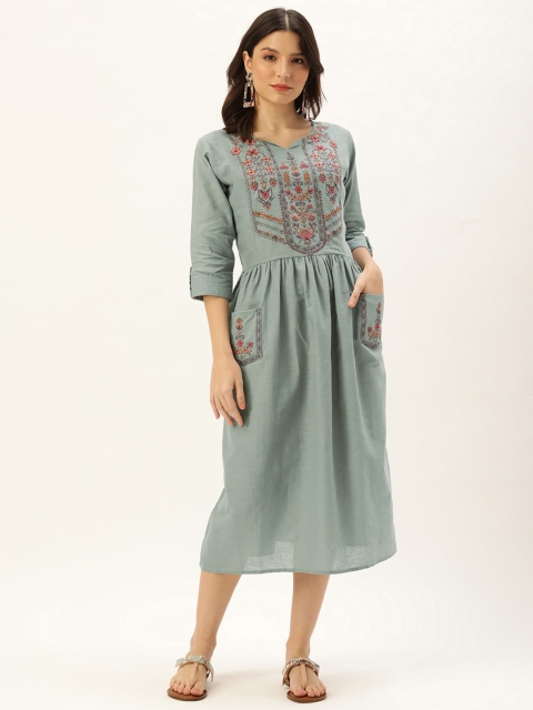 Touch Trends Teal Embroidered Tunic