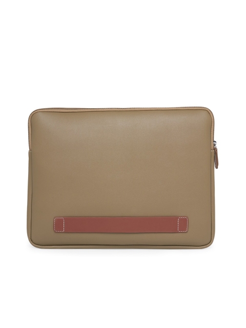 MBOSS Unisex Beige & Brown Solid Laptop Sleeve