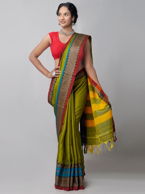 Unnati Silks Green & Blue Woven Design Pure Cotton Handloom Sustainable Kanjeevaram Saree
Unnati Silks Green & Blue Woven Design Pure Cotton Handloom Sustainable Kanjeevaram Saree