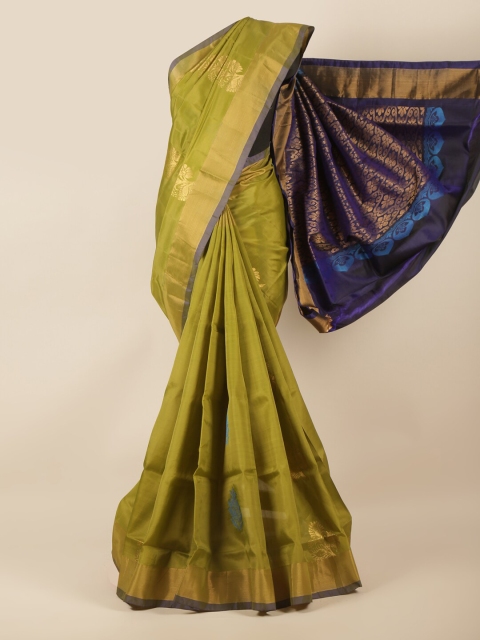 Pothys Green & Navy Blue Woven Design Art Silk Saree