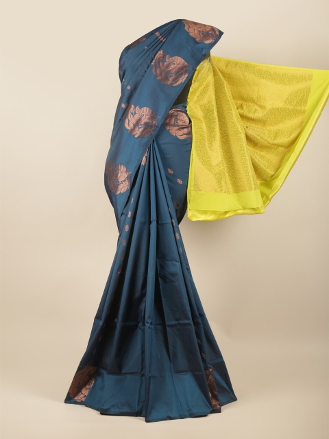 Pothys Blue & Yellow Ethnic Motifs Zari Art Silk Saree