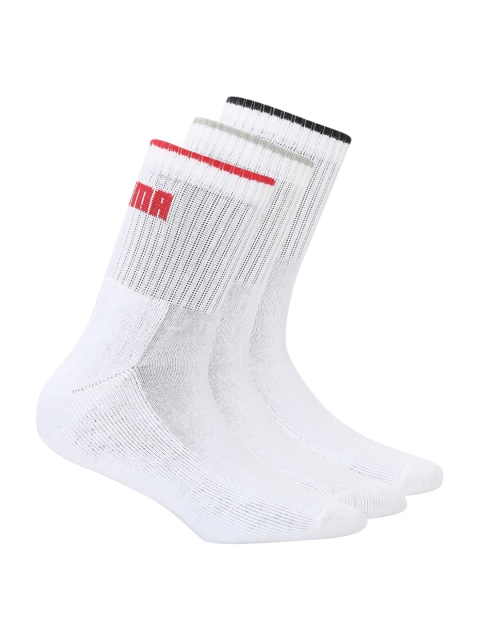 Puma Unisex White Pack of 3 Socks