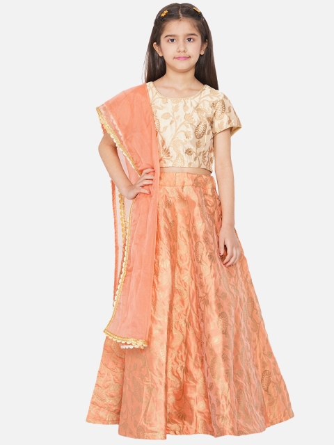 titliyan Girls Peach-Coloured & Gold-Toned Ready to Wear Lehenga & Blouse With Dupatta
titliyan Girls Peach-Coloured & Gold-Toned Ready to Wear Lehenga & Blouse With Dupatta