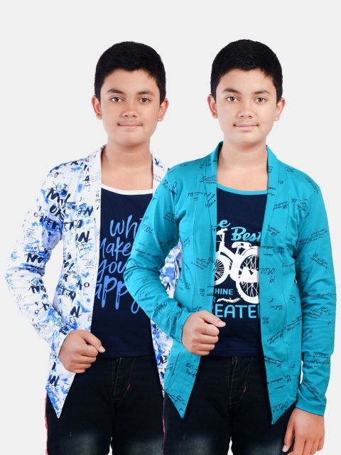 Fabshio Boys Pack Of 2 Pack Of 2 Printed Slim Fit T-shirt With Attached Shrugs, Blue
Fabshio Boys Pack Of 2 Pack Of 2 Printed Slim Fit T-shirt With Attached Shrugs, Blue