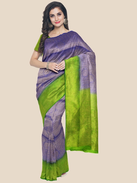 KLM Fashion Mall Navy Blue, Gold-Toned & Green Ethnic Motifs Silk Blend Banarasi Saree
KLM Fashion Mall Navy Blue, Gold-Toned & Green Ethnic Motifs Silk Blend Banarasi Saree