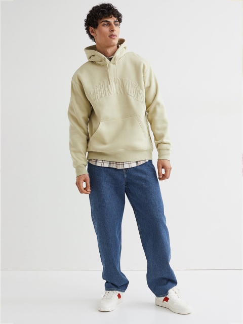 H&M Men Green Relaxed Fit Hoodie