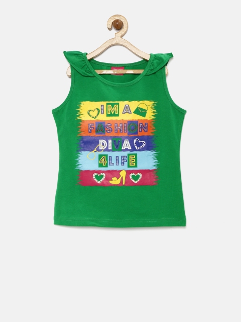 Tiny Girl Girls Green Printed Top