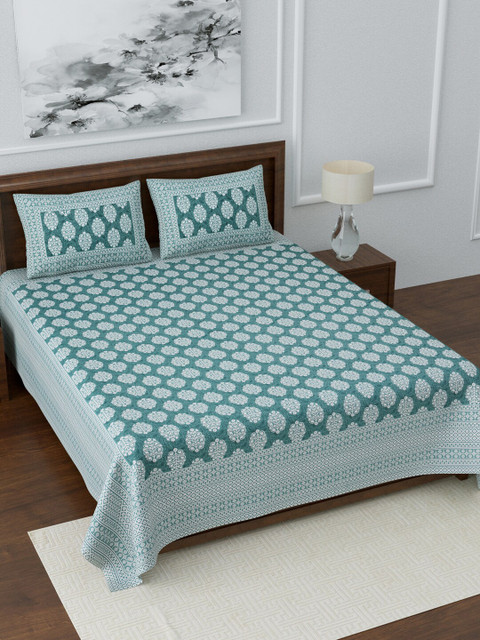 LIVING ROOTS Green & White Ethnic Motifs 210 TC Queen Cotton Bedsheet with 2 Pillow Covers
LIVING ROOTS Green & White Ethnic Motifs 210 TC Queen Cotton Bedsheet with 2 Pillow Covers