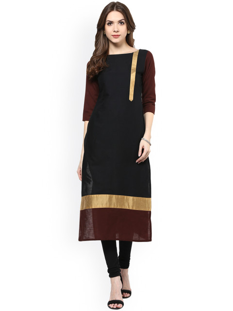 Ives Women Black Solid Straight Kurta
Ives Women Black Solid Straight Kurta