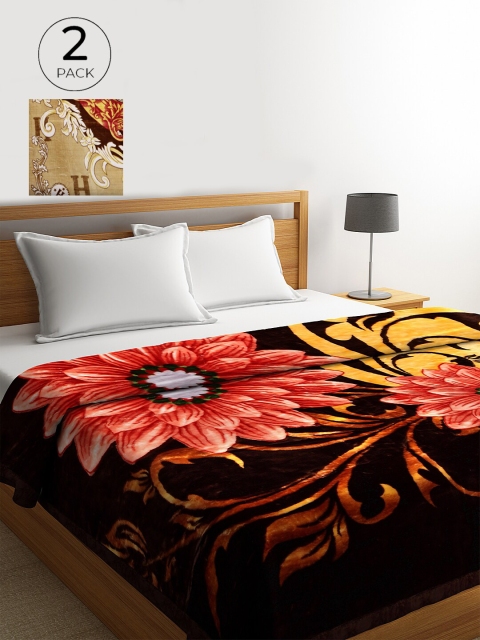 KLOTTHE Brown & Multicoloured Set of 2 Floral Printed Heavy Winter Double Bed Blanket
KLOTTHE Brown & Multicoloured Set of 2 Floral Printed Heavy Winter Double Bed Blanket