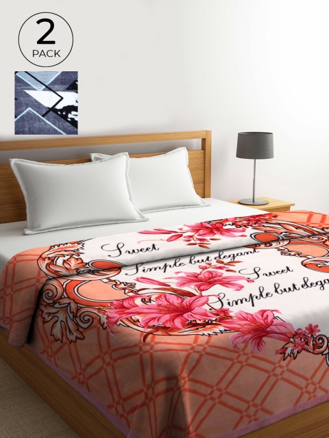 KLOTTHE Pack Of 2 Grey & Peach-Coloured Printed Heavy Winter 850 GSM Double Bed Blanket
KLOTTHE Pack Of 2 Grey & Peach-Coloured Printed Heavy Winter 850 GSM Double Bed Blanket