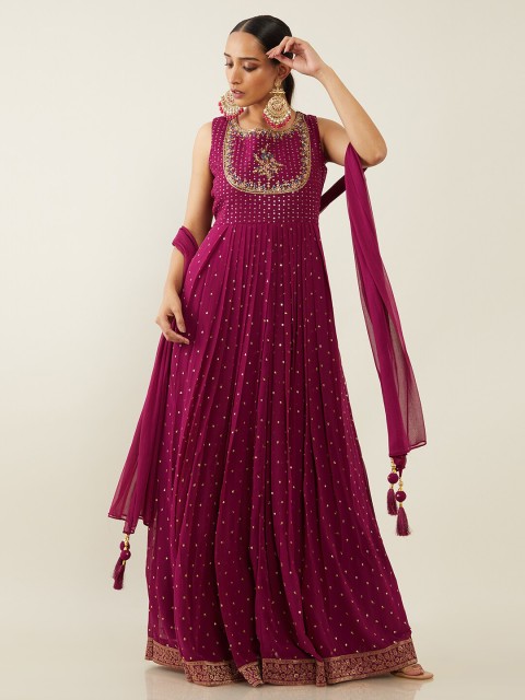 Soch Women Purple Floral Embroidered Pleated Sequinned Kurta with Churidar & Dupatta
Soch Women Purple Floral Embroidered Pleated Sequinned Kurta with Churidar & Dupatta
