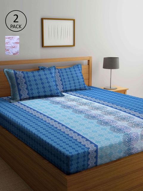KLOTTHE Blue & Grey Floral 210 TC Pure Cotton 2 Queen Bedsheets with 4 Pillow Covers
KLOTTHE Blue & Grey Floral 210 TC Pure Cotton 2 Queen Bedsheets with 4 Pillow Covers