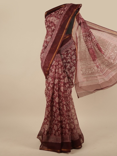 Pothys Purple Floral Saree