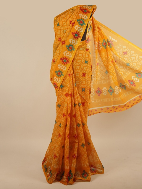 Pothys Yellow Ethnic Motifs Saree