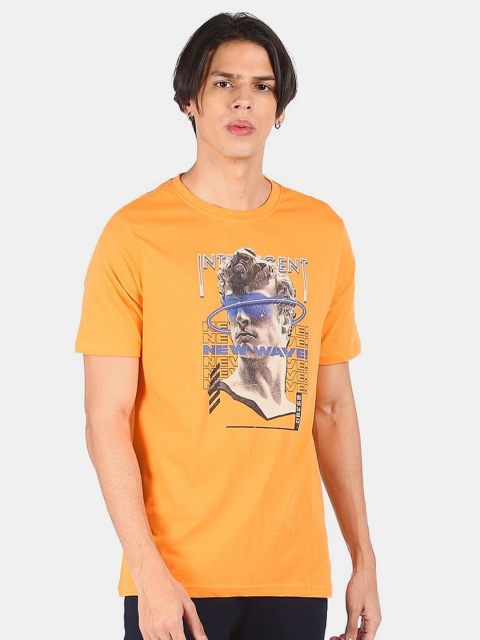 Colt Men Orange Printed T-shirt
