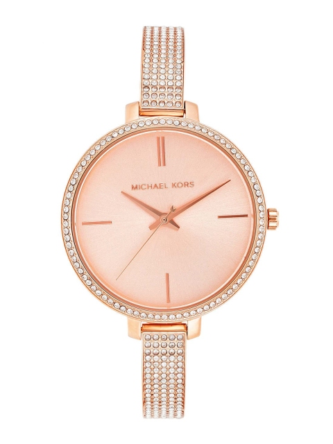 Michael Kors Women Rose Gold-Toned Embellished Dial Bracelet Style Straps Analogue Watch
Michael Kors Women Rose Gold-Toned Embellished Dial Bracelet Style Straps Analogue Watch