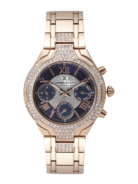 Daniel Klein Exclusive Women Navy Stone-Studded Multifunction Dial Watch DK11195-5, Navy blue
Daniel Klein Exclusive Women Navy Stone-Studded Multifunction Dial Watch DK11195-5, Navy blue