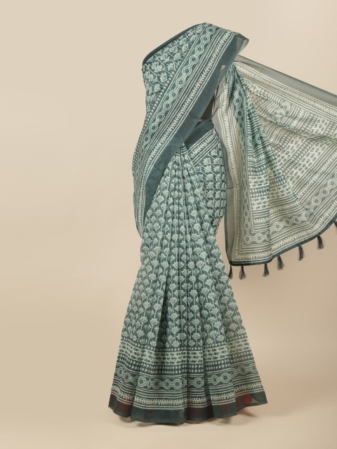 Pothys Green Floral Printed Saree