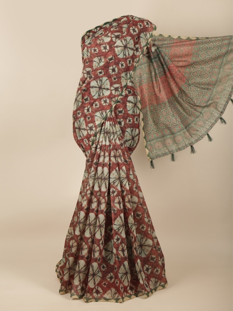 Pothys Maroon & Grey Saree