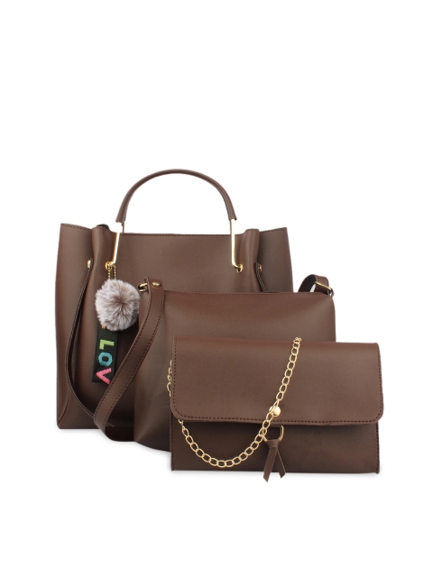 MAMMON Brown PU Shopper Tote Bag
