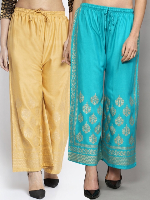Jinfo Women Beige & Blue Set of 2 Ethnic Motifs Printed Flared Knitted Ethnic Palazzos
Jinfo Women Beige & Blue Set of 2 Ethnic Motifs Printed Flared Knitted Ethnic Palazzos