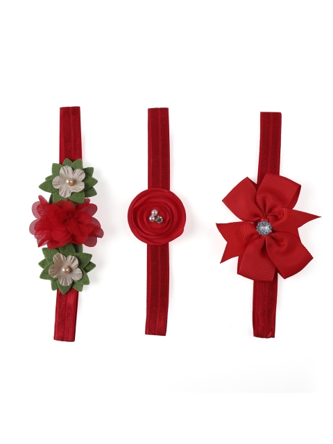 Arendelle Girls Set Of 3 Red Hairband