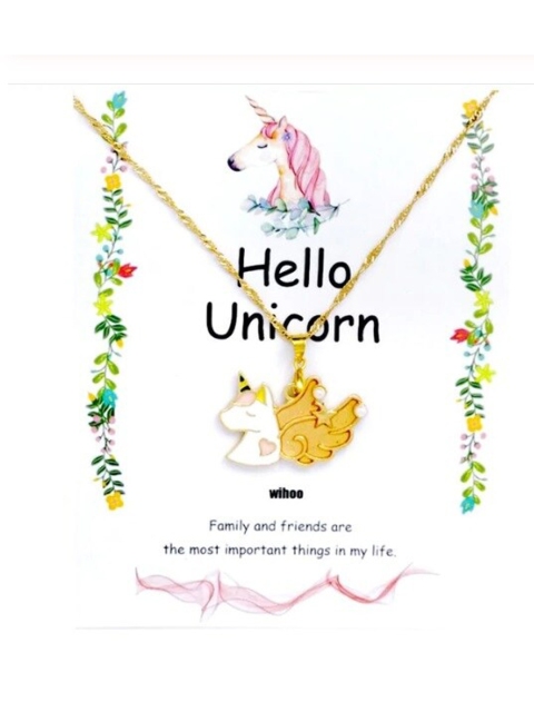 Arendelle Gold-Toned & White Pendant With Chain