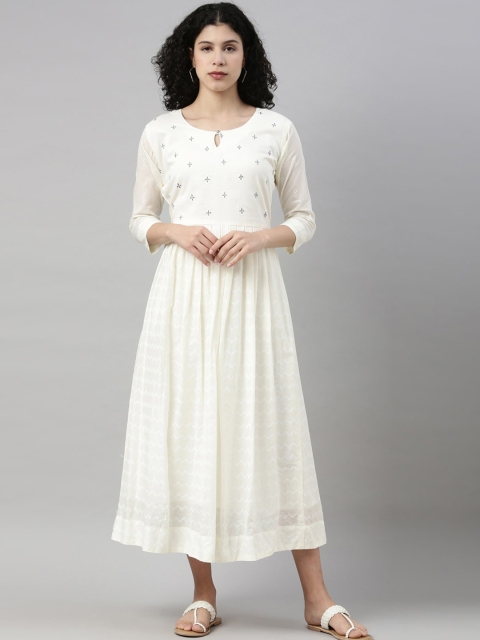 GOLDSTROMS Women Off White & star white Floral Yoke Design Keyhole Neck Thread Work Anarkali Kurta
GOLDSTROMS Women Off White & star white Floral Yoke Design Keyhole Neck Thread Work Anarkali Kurta