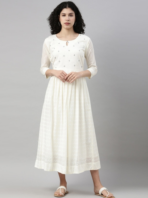 GOLDSTROMS Women Off White & star white Floral Yoke Design Keyhole Neck Thread Work Anarkali Kurta
GOLDSTROMS Women Off White & star white Floral Yoke Design Keyhole Neck Thread Work Anarkali Kurta