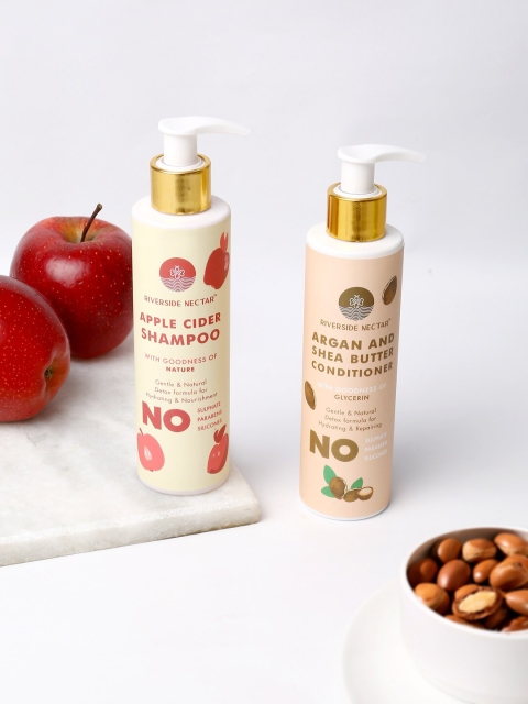 Riverside Nectar Set of 2 Apple Cider Anti Dandruff Shampoo & Almond with Keratin Volume Control Conditioner, 400 ml, Brown
Riverside Nectar Set of 2 Apple Cider Anti Dandruff Shampoo & Almond with Keratin Volume Control Conditioner, 400 ml, Brown