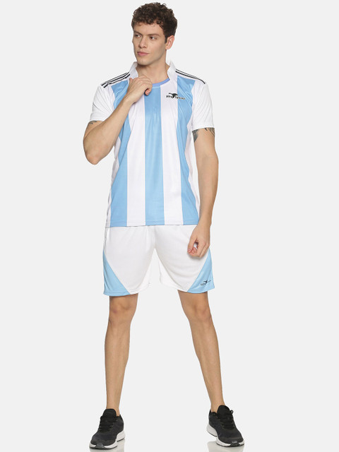 HPS Sports Men White & Blue Printed Football Tracksuits 
HPS Sports Men White & Blue Printed Football Tracksuits