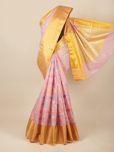 Pothys Pink & Gold-Toned Floral Woven Design Pure Cotton Saree
Pothys Pink & Gold-Toned Floral Woven Design Pure Cotton Saree