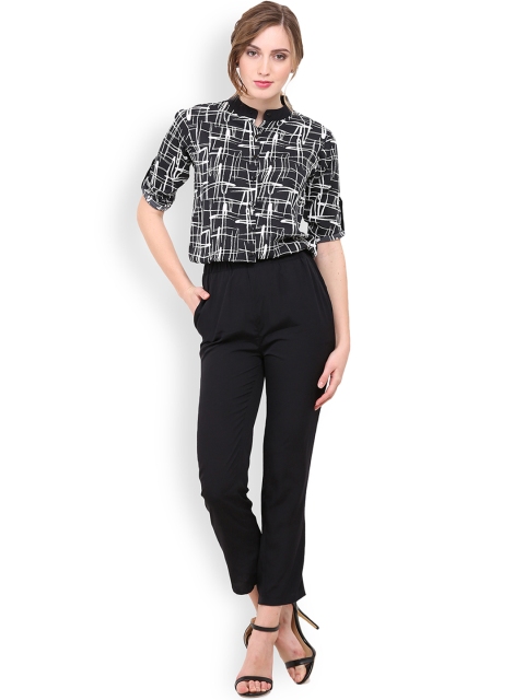 Trend Arrest Black Printed Jumpsuit