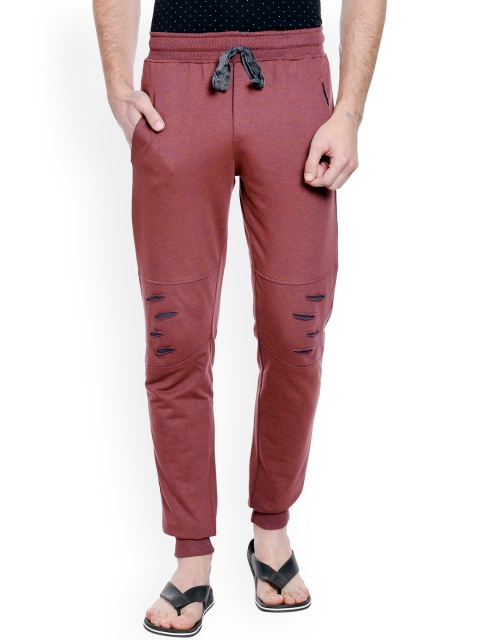 AVOQ Men Rust Red Lounge Pants OP37