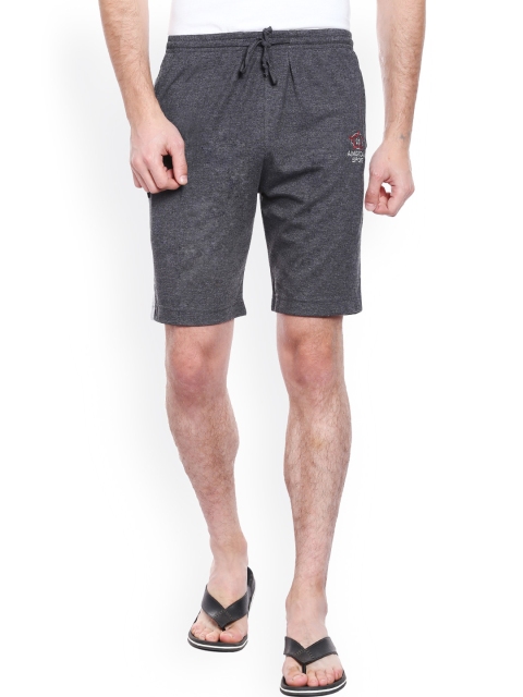 Allocate Men Charcoal Grey Solid Regular Fit Shorts