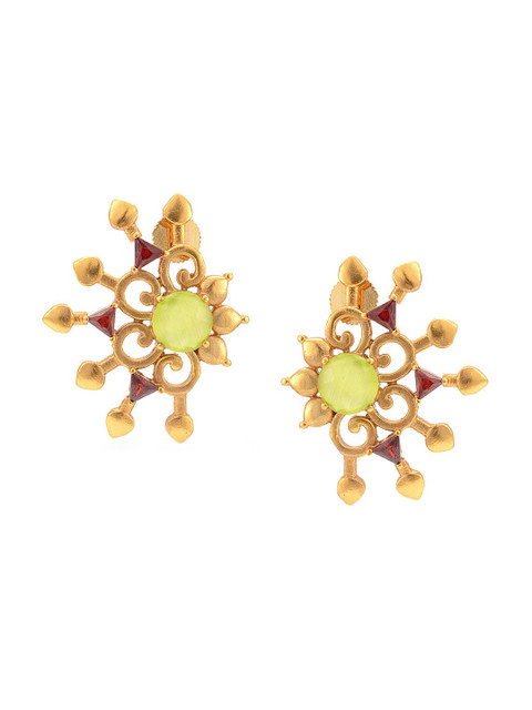Tistabene Green & Yellow Gold-Plated Contemporary Studs Earrings
Tistabene Green & Yellow Gold-Plated Contemporary Studs Earrings