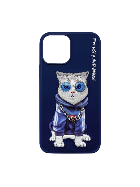 Treemoda Blue & White NM Series Swag Cat iPhone 12 Pro Back Case