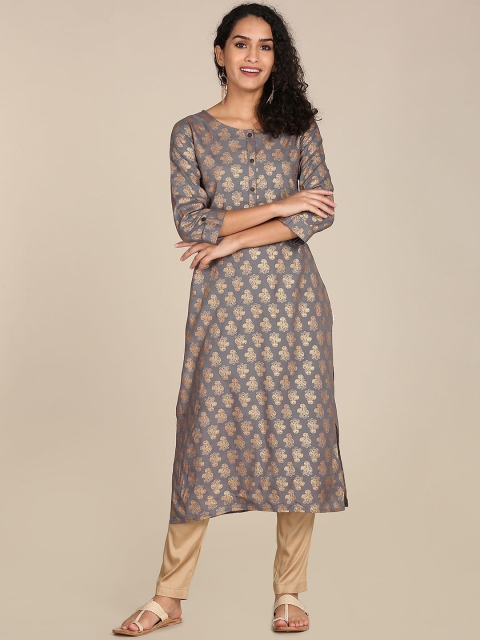 Karigari Women Grey Kurta