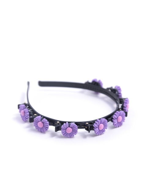 Jewelz Women Black & Purple Floral Hairband