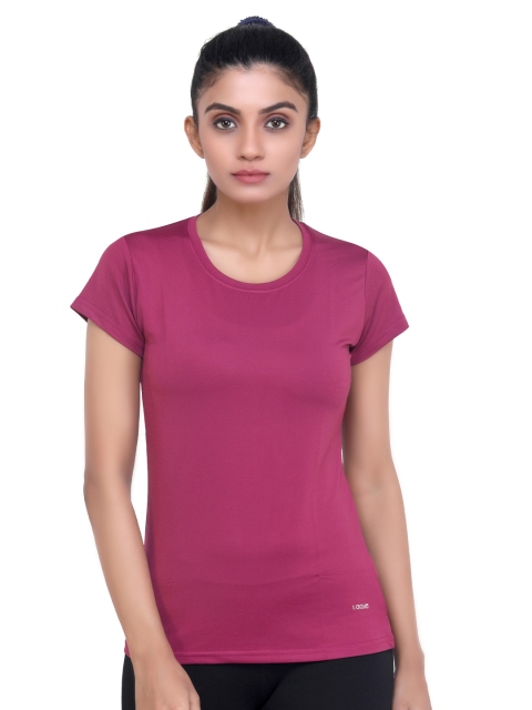 LAASA SPORTS Women Pink Training or Gym T-shirt