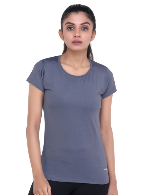 LAASA SPORTS Women Grey Running T-shirt