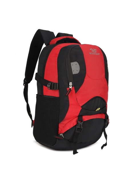 Provogue Unisex Red & Black Colourblocked Backpack with Rain Cover