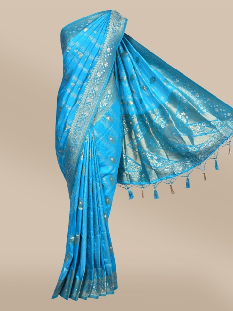 The Chennai Silks Turquoise Blue & Gold-Toned Woven Design Zari Jute Cotton Fusion Saree
The Chennai Silks Turquoise Blue & Gold-Toned Woven Design Zari Jute Cotton Fusion Saree